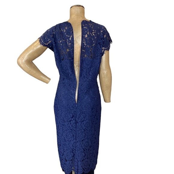 Miusol Blue Floral Lace Sheath Evening Cocktail Party Dress Plus Sz 5XL #271B - Picture 5 of 9